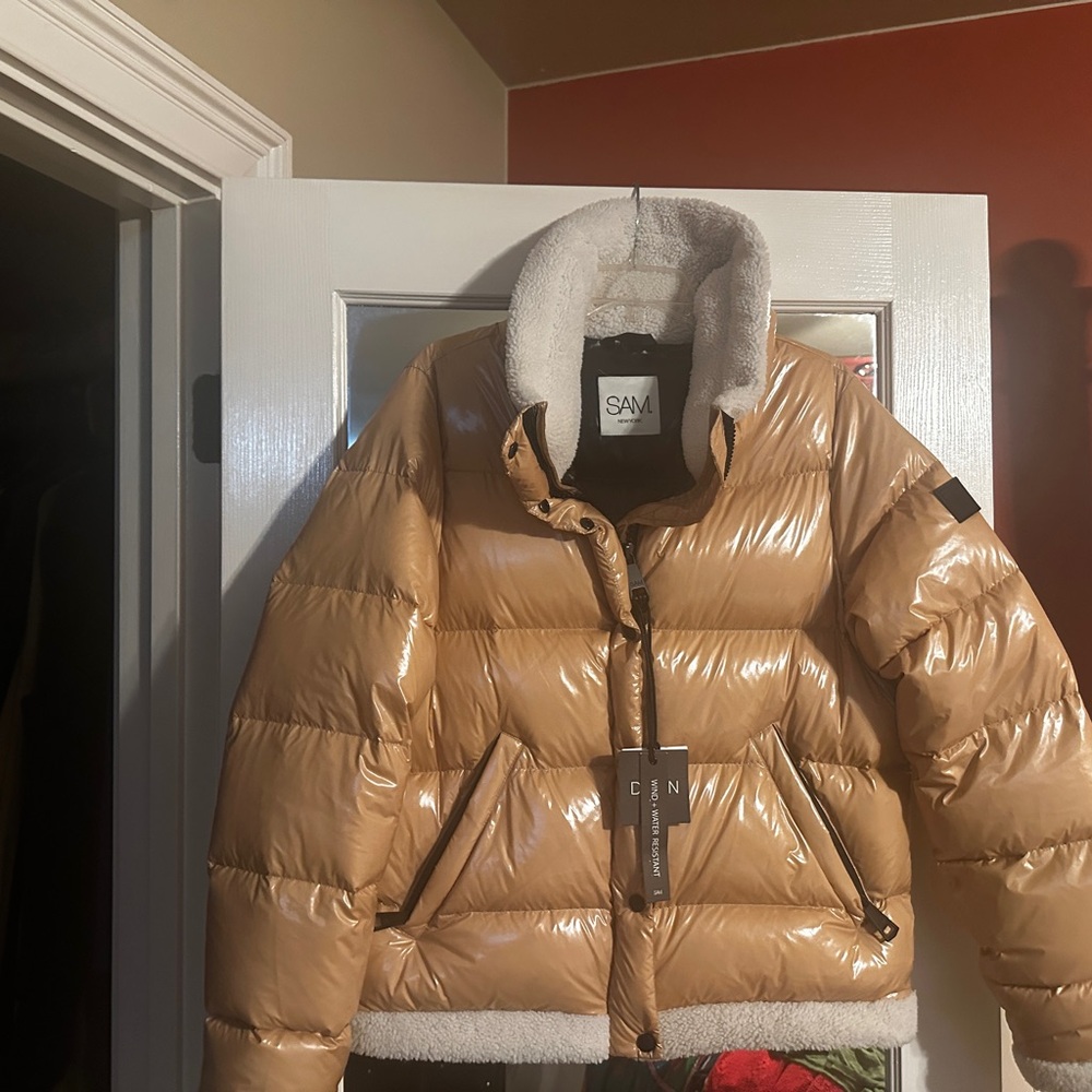 SAM. Women's Shiny Tan Puffer Jacket